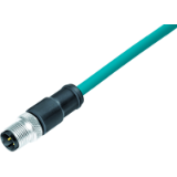 Kabelstecker, umspritzt, TPE blaugrün, geschirmt
