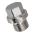 BN 559 - Hex head screw plugs with shoulder, pipe thread (DIN 910), brass, nickel plated