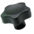 BN 20078 - Lobe knobs with brass boss, tapped blind hole (Elesa® VC.692), black, matte finish