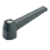 BN 14181 - Lever handles with brass bosss (Elesa® MF.N), black, matte finish, with square hole H9
