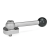 GN 918.5 - Eccentric Cams, Stainless Steel, Radial Clamping, with Threaded Bolt, Type GV with ball lever, straight (serration)