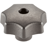 EH 24650. - Star Grips DIN 6336, cast iron / with female thread, drilled out, form D