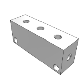 EB09JA - Pneumatic connection block - cross shaped, side end face penetration - fixed hole spacing type