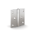 5073584 - Square hinges with two offset leaves and removable pin - with 6 holes
